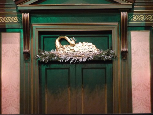 Christmas Swan above front door in Conservatory auditorium/concert hall