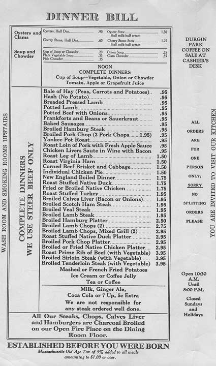 Durgin Park Menu, p. 2