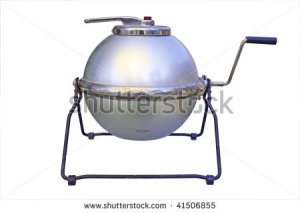 old washing machine with crank, shutterstock