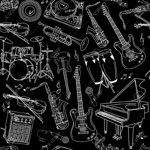 Jazz-music-seamless-pattern--Stock-Vector-jazz-pattern-guitar