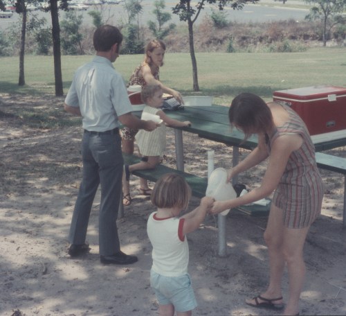 1972 Aug Picnic with Diane and Clay Kelley Elouise Scott and Sherry