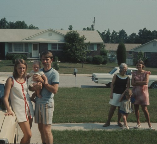 1973 Jul Diane Clay and Chris Eileen Sherry and Elouise at Columbia SC house