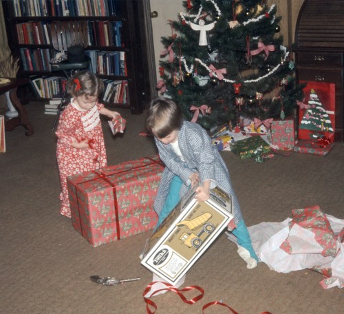 1973 Christmas Altadena opening presents