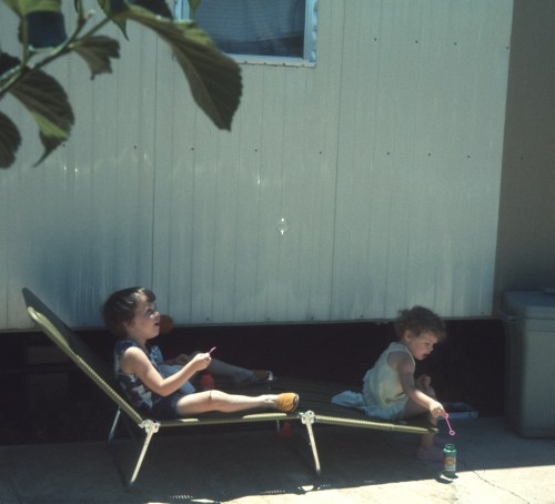 1973 Jul Blowing bubbles Scott and Sherry