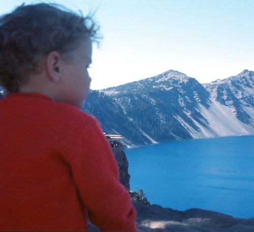 1973 Jul Crater Lake Sherry gazing
