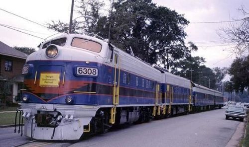 Nancy Hanks on city street tracks