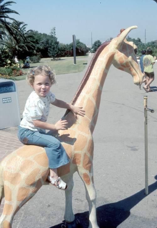 1974-5 Aug Sherry on the reluctant giraffe