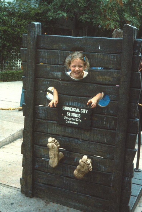 1974-5 Sherry in the stocks at Universal Studios ND